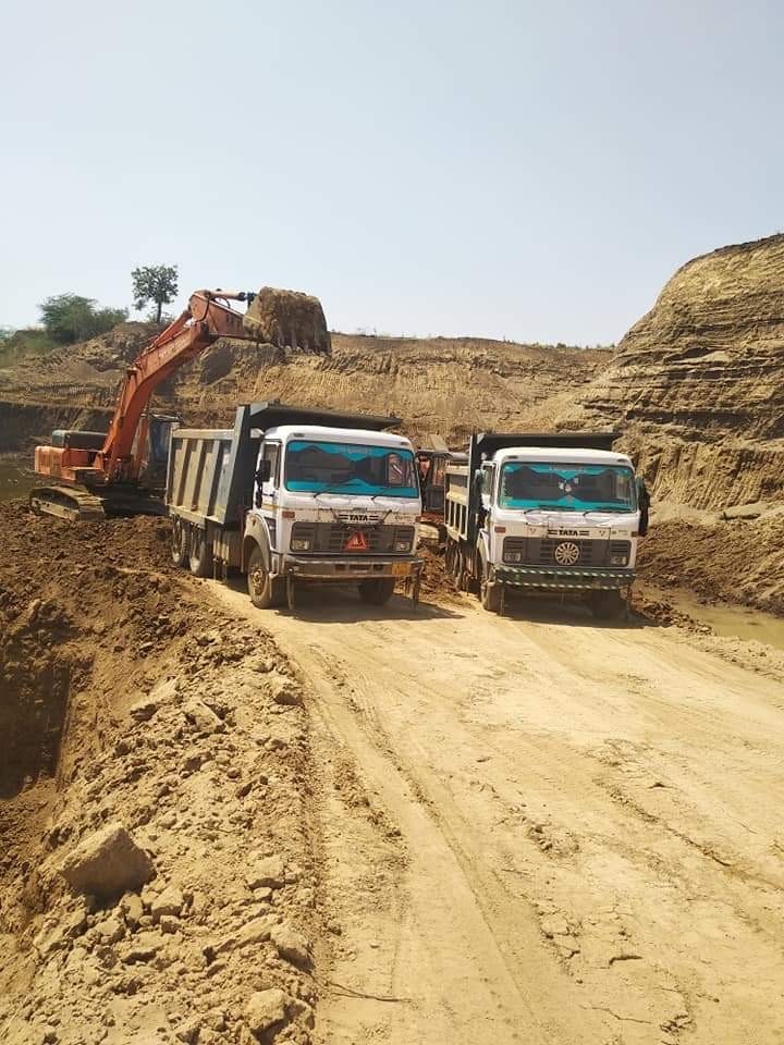 Excavator and Dumpers